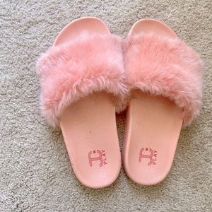 Pink fur slides